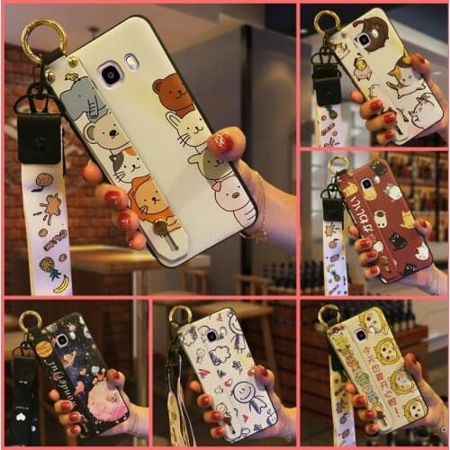 Soft Lanyard Phone Case For Samsung Galaxy J510/J5 2016/J5108 Silicone Dirt-resistant Back Cover