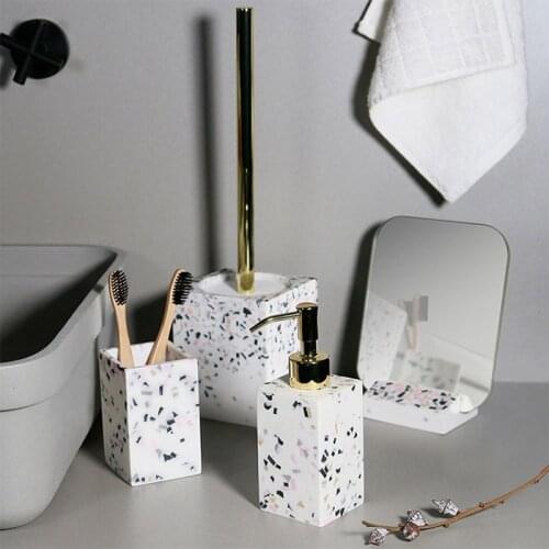 Conjunto De Produtos De Higiene Pessoal Terrazzo Ferramentas De Limpeza Criativas Escova De Banheiro Acessrios De Banheiro