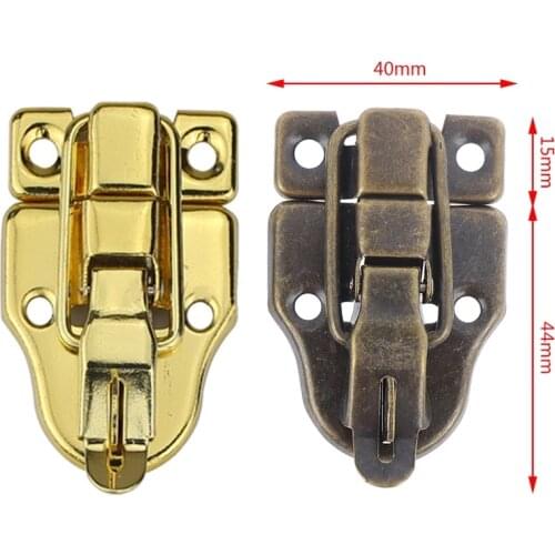 New Vintage Lock 2pcs Antique Bronze Hasp Wood Box Hasps Decorative Gift Jewelry Chest Box Drawer Latches Suitcases Hardware