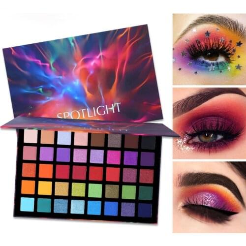 OEIN Spotlight 40 Colors Eye Shadow Palette Colorful Artist Shimmer Glitter Matte Pigmented Powder Pressed Eyeshadow Makeup Kit
