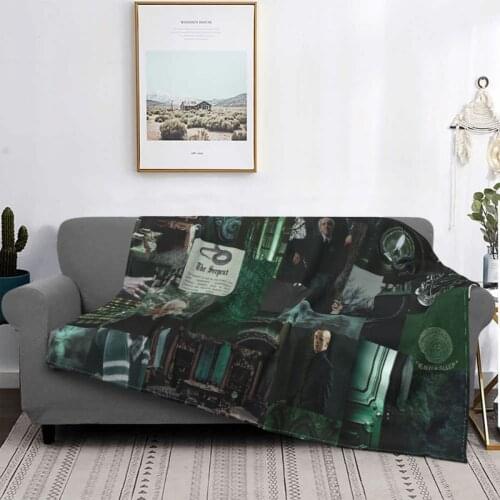Draco Malfoy Plaid Blanket Fleece Spring/Autumn Death Eeaters Tom Felton Portable Throw Blanket for Sofa Office Rug Piece