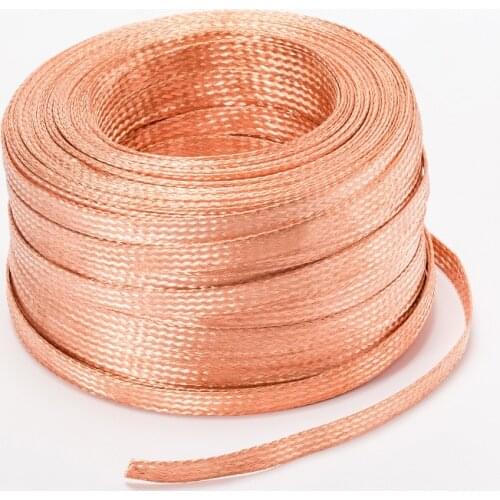 Tinned Copper Braided Sleeve Strap Connecting Wire 1Meter 4/6/10/25/35 Square Conductive Tape Desoldering Braid Welding Solder