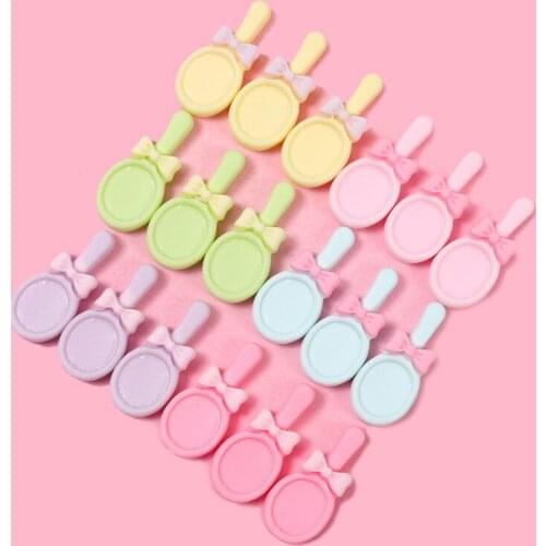 Julie Wang 20PCS Resin Makeup Mirror Charms Mixed Colors Small Vanity Mirror Pendant Keychain Jewelry Making Accessory Decor