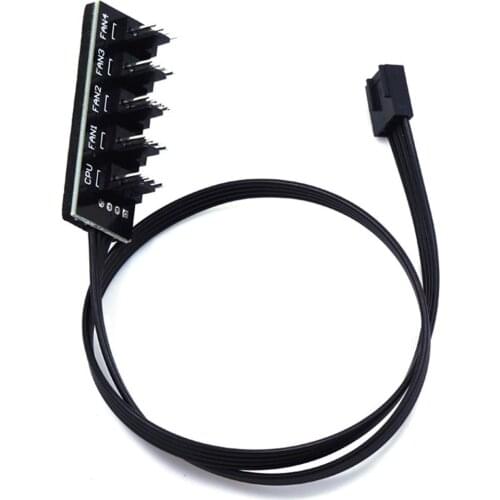 5-Way 4Pin CPU Cooler Case PWM Cooling Fan Power Cable Hub Splitter Adapter Computer Office Supplies