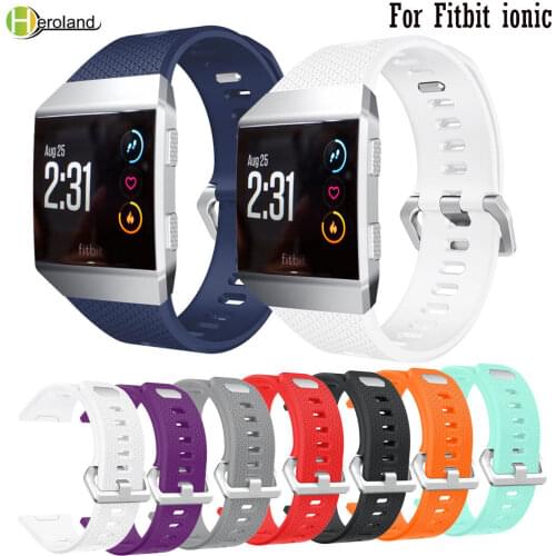 BEHUA Watchband For Fitbit ionic bracelet sport watch bands wristband Replacement silicone smart watchstrap For Fitbit ionic L/S