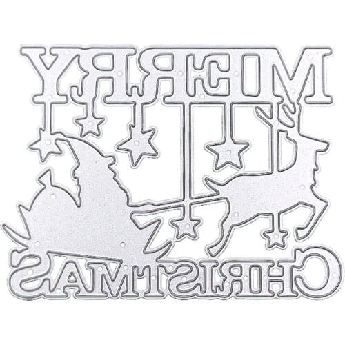 Christmas Elk Sleigh Metal Cutting Dies Stencil DIY Scrapbooking Album Paper Card Template Mold Embossing Craft Decoration