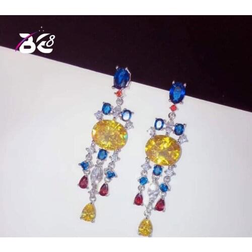 Be 8 Brilliant Geometric AAA Cubic Zirconia Drop Earring Women Wedding Bridal Party Earrings Jewelry Mujer Moda E757