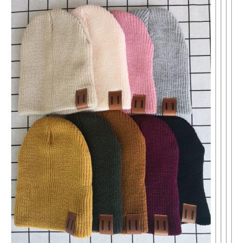 Beanies Baby Hat Pompon Winter Children Hat Knitted Cute Cap Girls Boys Casual Solid Color Girls Hat Baby Beanies Fall Clothes