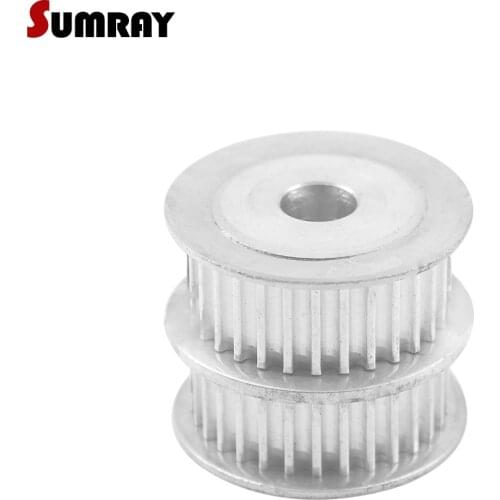 SUMRAY 3M 20T Double Head Timing Pulley 8/10/12mm inner bore 11/16mm width Combined Aluminium Motor Pulley for 3D Printer