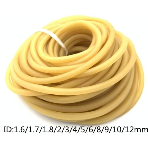 ID 1.6 1.7 1.8 2 3 4 5 6 7 9 10 12 mm Nature Latex Rubber Hoses High Resilient Elastic Surgical Medical Tube Slingshot Catapult