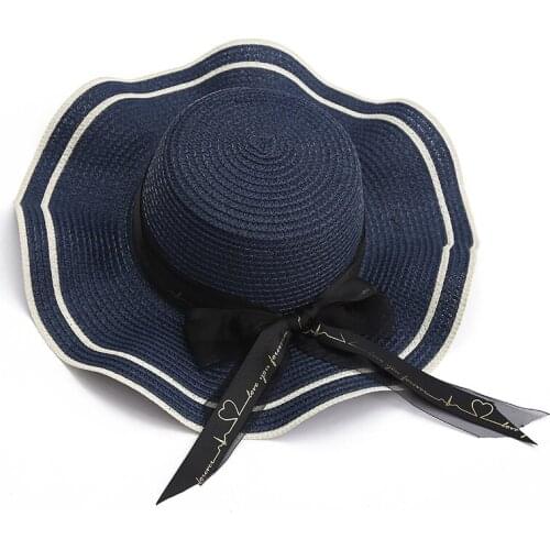 Summer Broad Brim Straw Hat Sunshade Seaside Sunscreen Sun Hat Foldable Cooling Hat Seaside Holiday Cap Beach Headwear