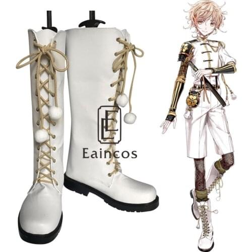 Touken Ranbu Online Monoyoshi Sadamune White Boots Cosplay Party Shoes Custom Made