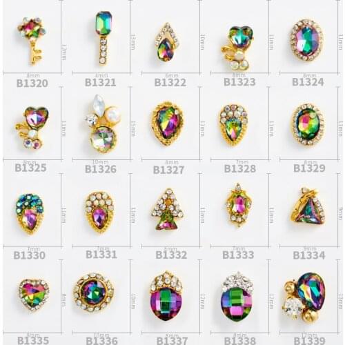 High Quality Fashion Shiny Magic Key Drop Series Gold Alloy Rhinestone 3D Charm DIY Nail Art Jewelry Decoration Accessories