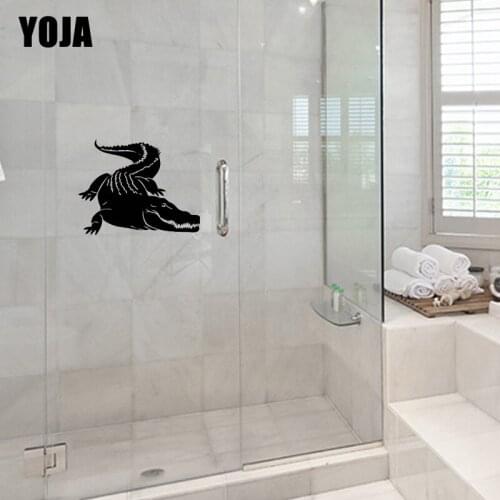 YOJA 22x27.7CM Funny Home Wall Sticker Bathroom Crocodile Decal Decoration G2-0258