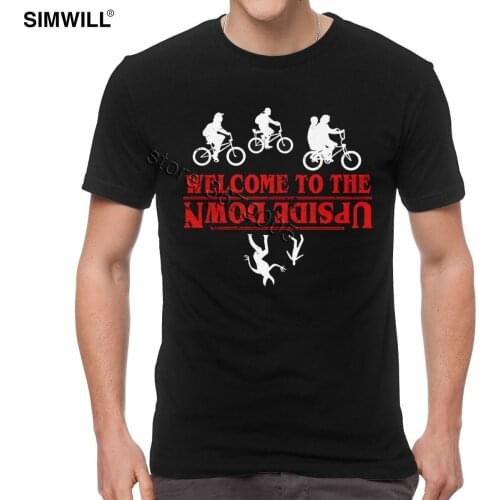 Funny Men T Shirt Stranger Things The Cool Upside Down T-Shirt Short Sleeve Cotton Casual Tees Tops Ride Bike TV Clothing