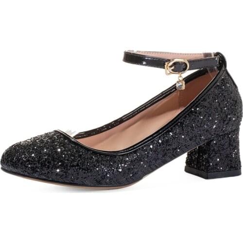 Plus Size Personalized Sequin single shoes ladies high heels women shoes woman pumps