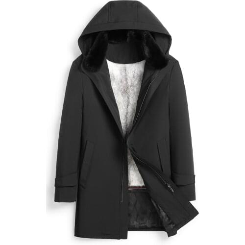 2020 Hooded Most Luxury Cross Mink Fur Lined Real Fur Clothing Businessman Formal Nicke Garment Jackets