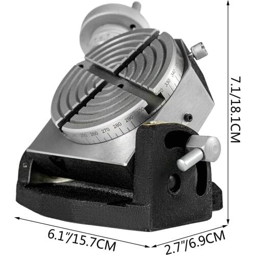 4inch/100mm Horizontal Vertical Rotary Table 4-Slot Rotary Table for Milling Machine MT-2 Rotary Table for Milling
