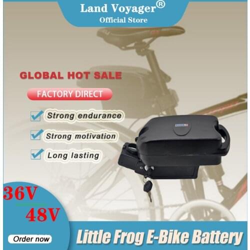 Land Voyager 36V 48V 10Ah 12Ah 15Ah 20Ah Little Frog Battery under seat post e-bike battery pack for 350w 500w motor battery