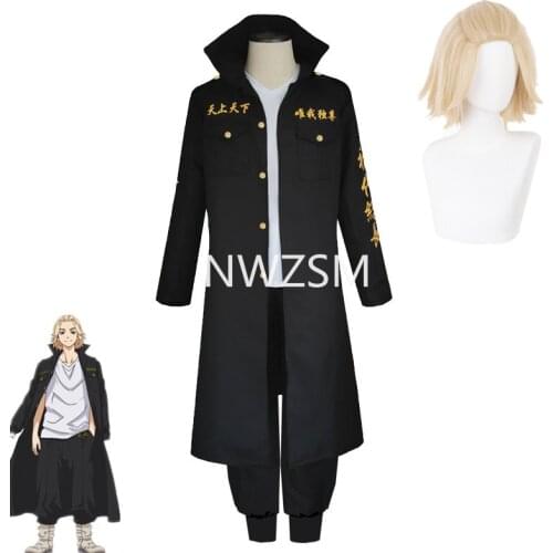 Anime Tokyo Revengers Manjiro Sano Cosplay Costume Wig Tokyo Manji Gang President Llaveros Embroidery Jacket Halloween Party