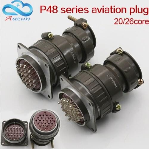 Aviation plug socket round connector P48 series 20/26core diameter 48MM