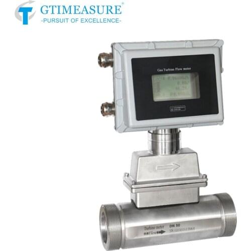 Compressed Air Nitrogen Hydrogen o2 co2 Digital Turbine Gas Flow Meter with Thread Connection 4-20mA RS485