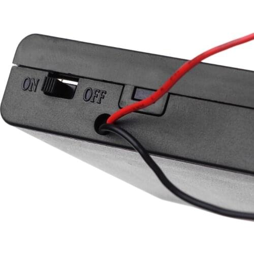 DIY Box Holder Case With Cover ON/OFF Switch Wire For 8x 1.5V AA Battery DC 12V