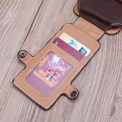 Men Waist Belt Bum Bag Phone Waist Flip Pockets Leather cards holder case 20CA