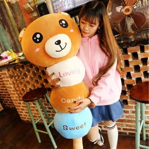 Dorimytrader Kawaii Soft Animals Bunny Monkey Bear Panda Elephant Pig Plush Pillow Cartoon Doll for Girl Gift 47inch 120cm