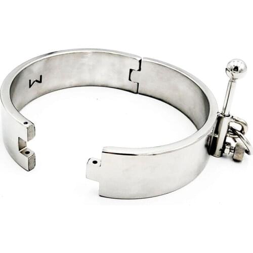 Heavy SM Bondage Lock Collar Fixed Neck Slave Restraints Fetish Erotic Toys Stainless Steel Sex Toys For Men Women Couples