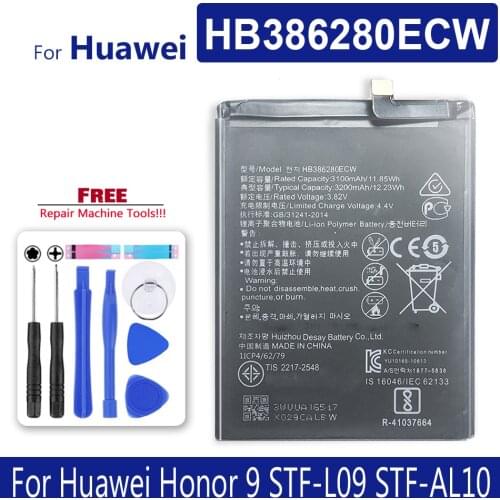 HB386280ECW Battery For Huawei Honor 9 STF-L09 STF-AL10 Honor9 STF L09/AL10 Batery with Tracking Number