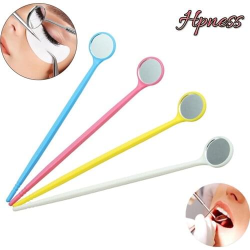 HPNESS Plastic Checking Mirror For Eyelash Extension 1PC Portable Dental Mirrors Mouth Tooth Makeup Tool Your Label LOGO In Bulk