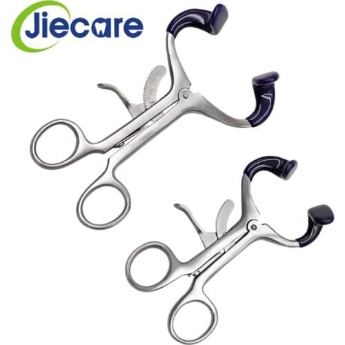 2 PCS/Set Surgical Oral Surgery Instruments Dental Mouth Retractor With Silicone Pad Stainless Steel Dental Orthodontic Tools