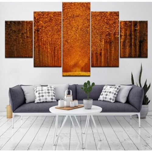 So many Autumn leaves 5 Piece Wall Art Canvas Print modern Poster Modular art painting for Living Room Home Decor