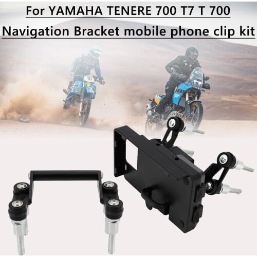 TENERE 700 Bracket For YAMAHA TENERE 7 00 T7 T 700 Z Motorcycle Handlebars Phone USB Navigation Bracket mobile phone Clip Kit