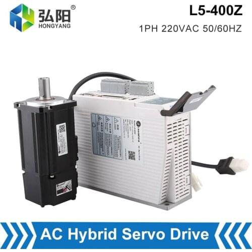 Leadshine L5-400Z AC Servo Drive Kit With Brake 220V 50/60HZ 400W AC Servo Motor ACM6004L2H-B0-D-SS 1.27N With Full Cable