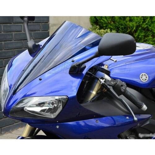 Motorcycle Double Bubble Windshield Windscreen Screen For 2002 2003 Yamaha YZF-R1 1000 YZF R1 Black Clear Iridium