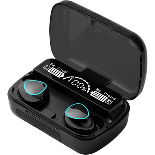 M10 TWS Earbuds Bluetooth 5.1 Headsets Earphones Wireless Stereo In Ear Headphones with Large Display Charging Case + Microphone