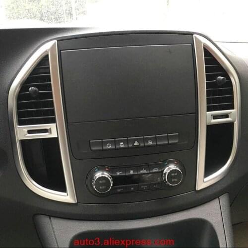 Fit For Mercedes-Benz Vito W447 2014 - 2016 2017 ABS Matte Interior Middle Console Air Condition Vent Outlet Cover Trim Styling