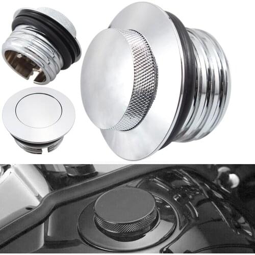 Motorcycle Chrome Knurled Aluminum Fuel Gas Tank Cover Cap For Harley Dyna Softail XL 1200 833 Road King Glides Fat Bob Models