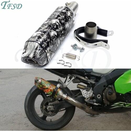 NEW fashion Muffler 36-51mm Universal Motorcycle for Akrapovic Exhaust pipe Modified Muffler for For Yamaha R1 ER6N CBR250R