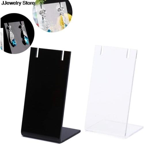 1pc Black Transparent Jewelry Earring Ear Studs Organizer Stand Holder Show Display Mini Rack Showcase