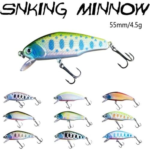 Mises Pesca Wobbler Fishing Lure Mini Sinking Lure Bionic Bait Minnow Lure 3D Eyes Artificial Plastic Hard Bait Bass