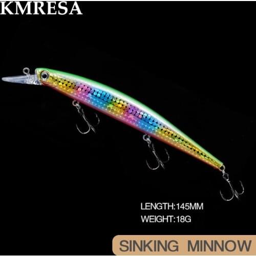 KMRESA 145mm 18g professional quality fishing lures hard bait dive1.5-2m quality wobblers minnow Artificial Bait Tackle