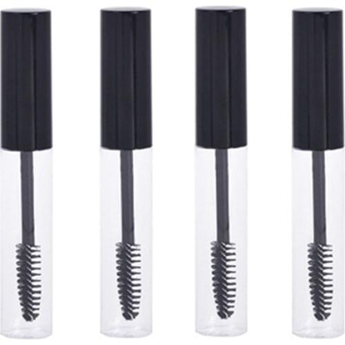 Clear 1pcs Portable 10mL Empty Mascara Tube Eyelash Cream Vial Liquid Bottle\Container Black Cap For Eyelash Growth Makeup Tool