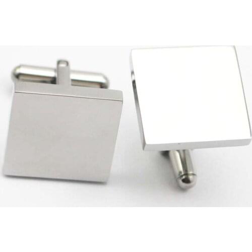 Blank Plain Square Top Cuff Links 316l Stainless Steel Mens Cufflink Shirt Cufflinks Wedding New Arrival