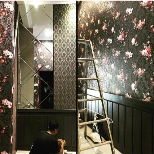 Luxury Silver color Beveled Mirror tiles decoration for bar