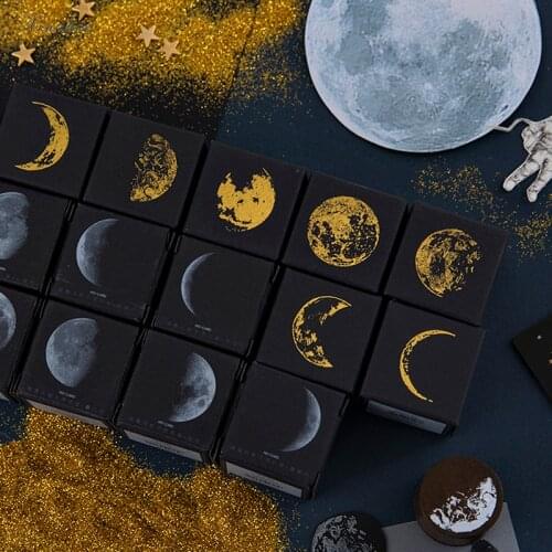 XINAHER Vintage Moon phase series decoration stamp wooden rubber stamps for scrapbooking stationery DIY craft standard stamp