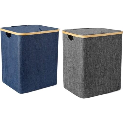 G5AB Foldable Laundry Basket with Lid and Handle, Collapsible Dirty Clothes Storage Hamper for Bedroom Clothing Organization