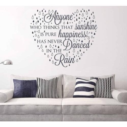 Text Wall Stickers Anyone Who Thinks That Sunshine Home Decor Decal Art Font Raindrop Bathroom Wall Decals Waterproof Wall LA986